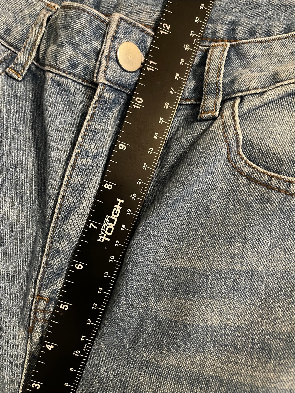 Commense Jeans Womens Medium Blue Wide Leg High Waist Denim Normcore Cute Casual - Picture 10 of 11